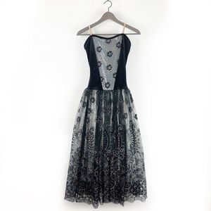 Theatricals Black Silver Long Dance Dress Costume